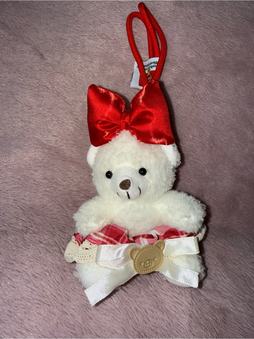 ❤️ New Bag Charm Plush Bear with Red Bow